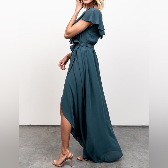 (Dusty Topaz blue)Katya Ruffle Maxi Dress (Baltic born) - Picture 3 of 13